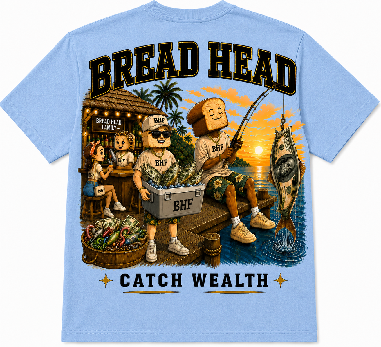 Bread Head™ Catch Wealth Tee – Tide Blue | Summer Collection 2026
